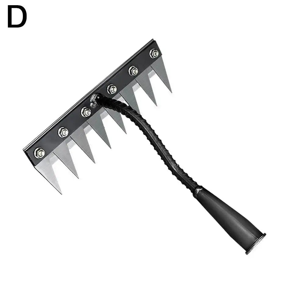 Carbon Steel Garden Weeding Rake – 5/6/7/8 Teeth Soil Loosening & Weed Removal Tool für Bauernhof, Garten & Landschaftsbau