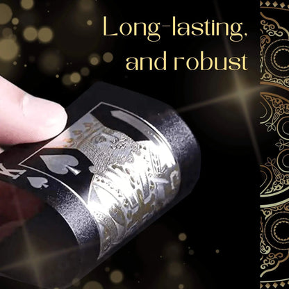 55PCS Gold Foil Spielkarten – 24K Gold Plastic Poker Set, wasserdicht & langlebige magische Spielkarten