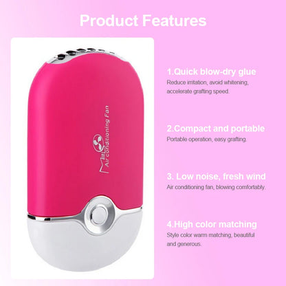MASSA USB Mini Wimpern Fan – Schnelltrocknende Lash Kleber Trockner, Wimpern Erweiterung Werkzeug für professionelle Make-up