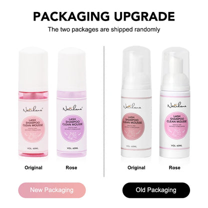 Natuhana 60ml Wimpernverlängerung Shampoo Mousse – Lash Reinigungsschaum für falsche Wimpern, sanfte & nicht-reizende Make-up-Tool