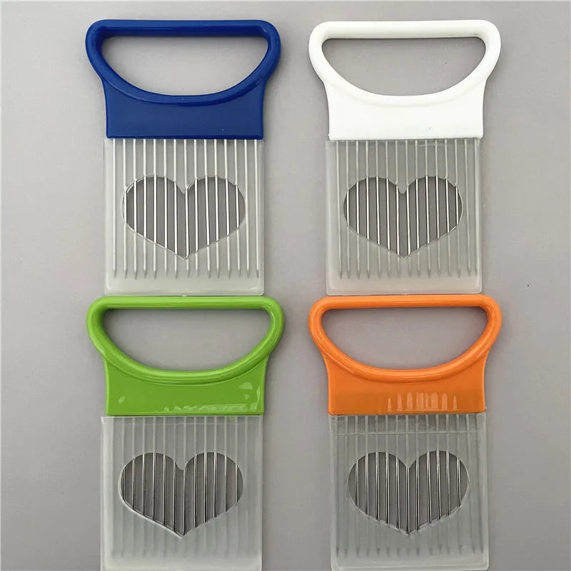 304 Zwiebel-Slicer-Halter aus Edelstahl – Gemüse-Schneidgabel & Lebensmittel-Schneidanleitung für Zwiebeln, Tomaten, Kartoffeln & Fleisch