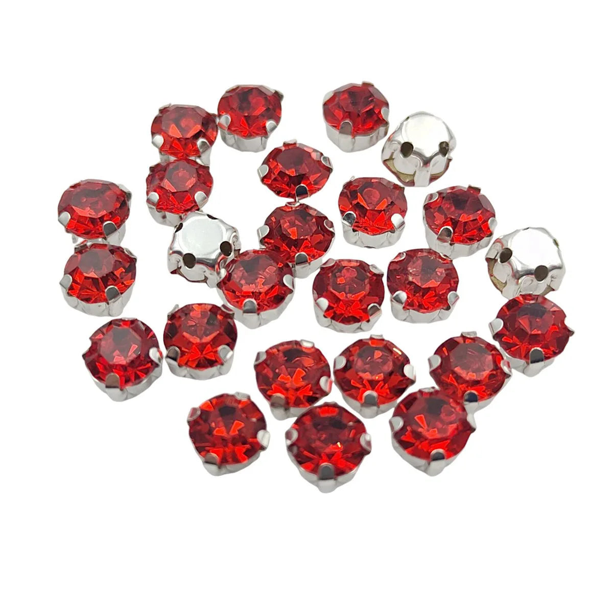 Rundglas-Rheinsteine mit Claw – Silber-Basis-Sew-On Kristalle für Kleidung, Schuhe und Handwerk