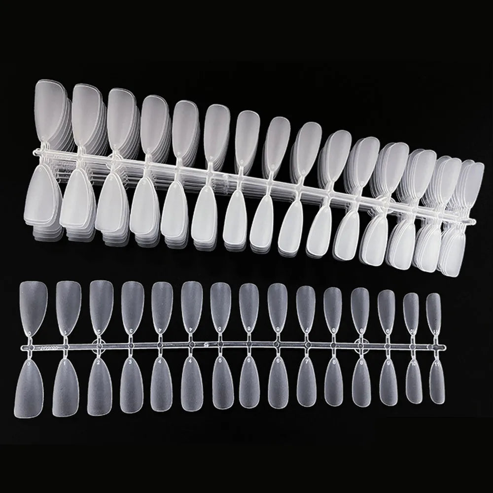 120PCS Matte Press-On Nail Tips – Soft Full-Cover Oval Almond False Nails für DIY Maniküre
