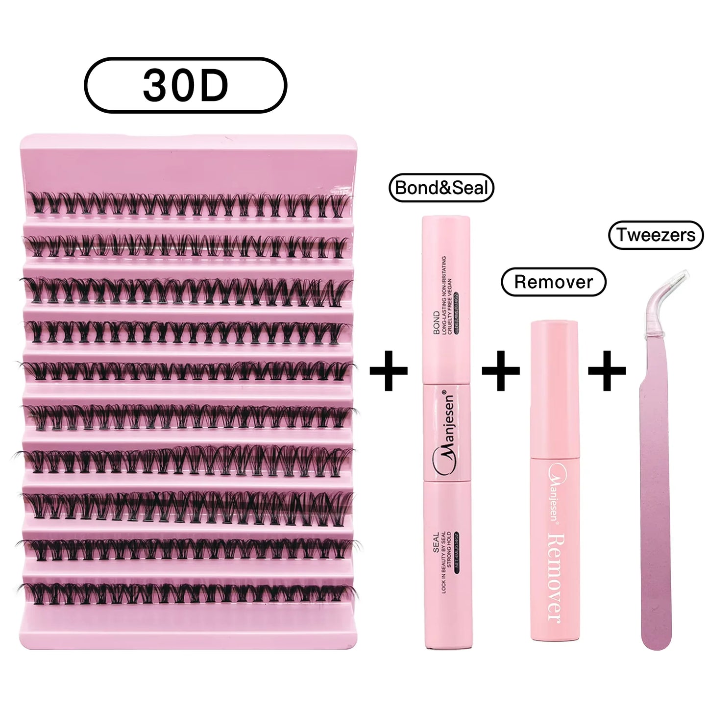 DIY Eyelash Extension Kit – 200PCS Lash Cluster mit Lash Bond & Seal, professionelle Make-up-Tools zum Kleben von Lashes