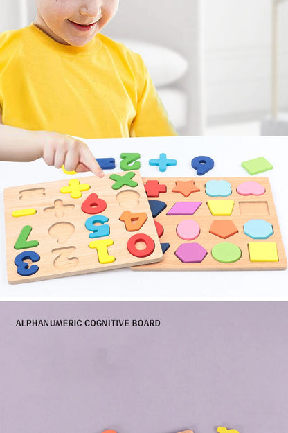Kinder Alphabet & Zahl Holz Puzzle - Montessori Vorschule pädagogisches Spielzeug