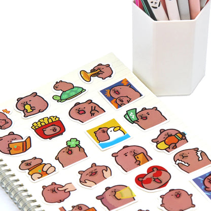 10/50/100pcs Capybaras Stickers – Cute Cartoon Decals for Laptop, Phone, Car, Bicycle & Kids DIY