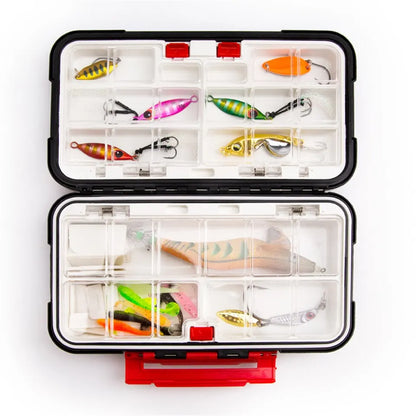 Premium Wasserdichte Doppel-Sided Fishing Tackle Box – Multifunktional Bait & Tool Organizer