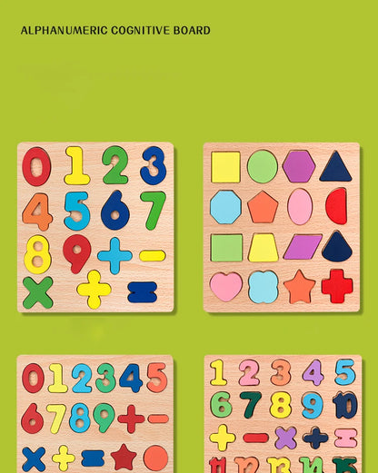 Kinder Alphabet & Zahl Holz Puzzle - Montessori Vorschule pädagogisches Spielzeug
