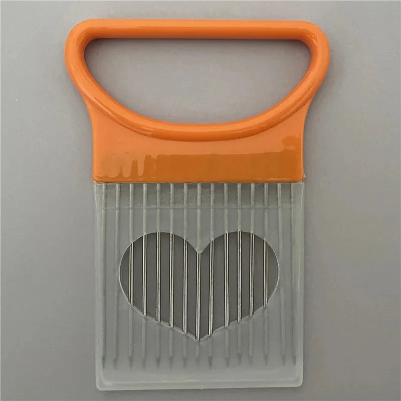 304 Zwiebel-Slicer-Halter aus Edelstahl – Gemüse-Schneidgabel & Lebensmittel-Schneidanleitung für Zwiebeln, Tomaten, Kartoffeln & Fleisch