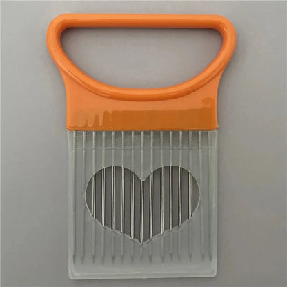 304 Zwiebel-Slicer-Halter aus Edelstahl – Gemüse-Schneidgabel & Lebensmittel-Schneidanleitung für Zwiebeln, Tomaten, Kartoffeln & Fleisch