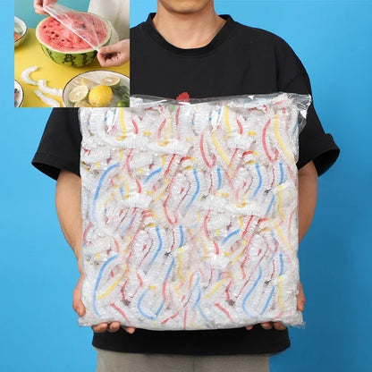 Bunte Einweg- & wiederverwendbare Lebensmittelhüllen – elastische Kunststoffverpackung für Schalen, Obst & Lebensmittellagerung