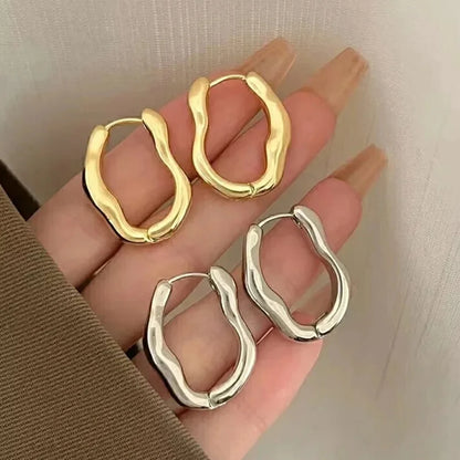 Unregelmäßige geometrische Ohrringe für Frauen – trendy Personalisierte Hoop Ohrringe, einfache und elegante Modeschmuck