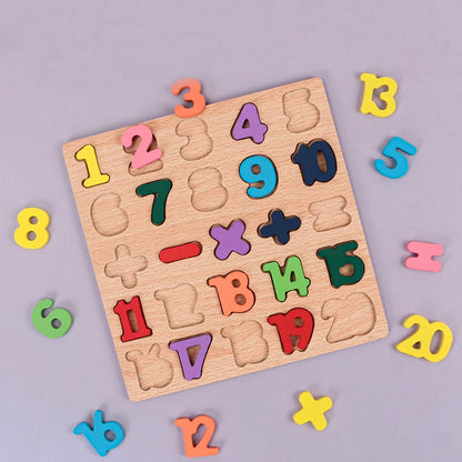 Kinder Alphabet & Zahl Holz Puzzle - Montessori Vorschule pädagogisches Spielzeug