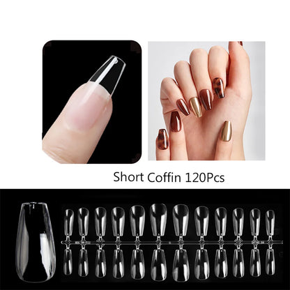 120PCS Matte Press-On Nail Tips – Soft Full-Cover Oval Almond False Nails für DIY Maniküre