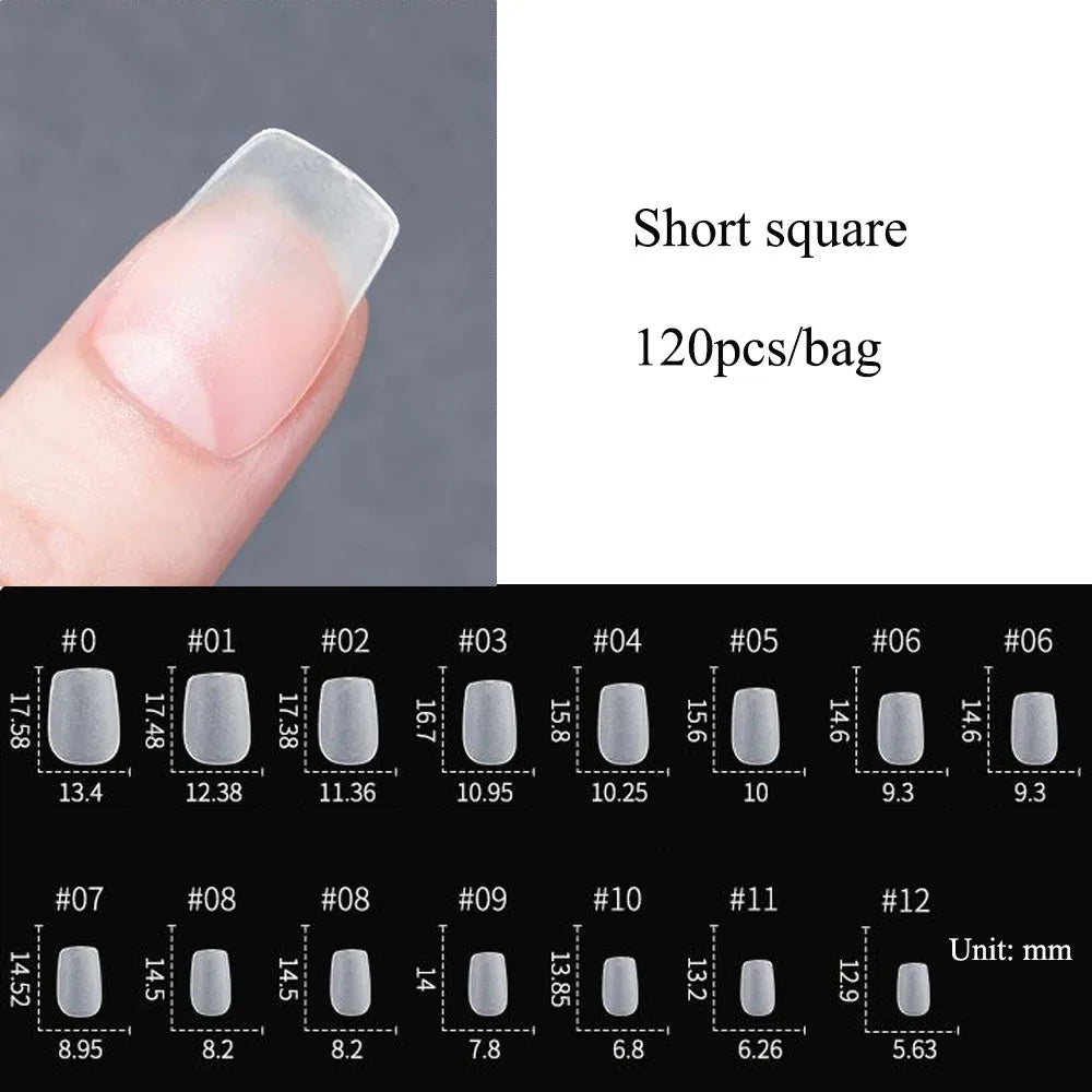 120PCS Matte Press-On Nail Tips – Soft Full-Cover Oval Almond False Nails für DIY Maniküre