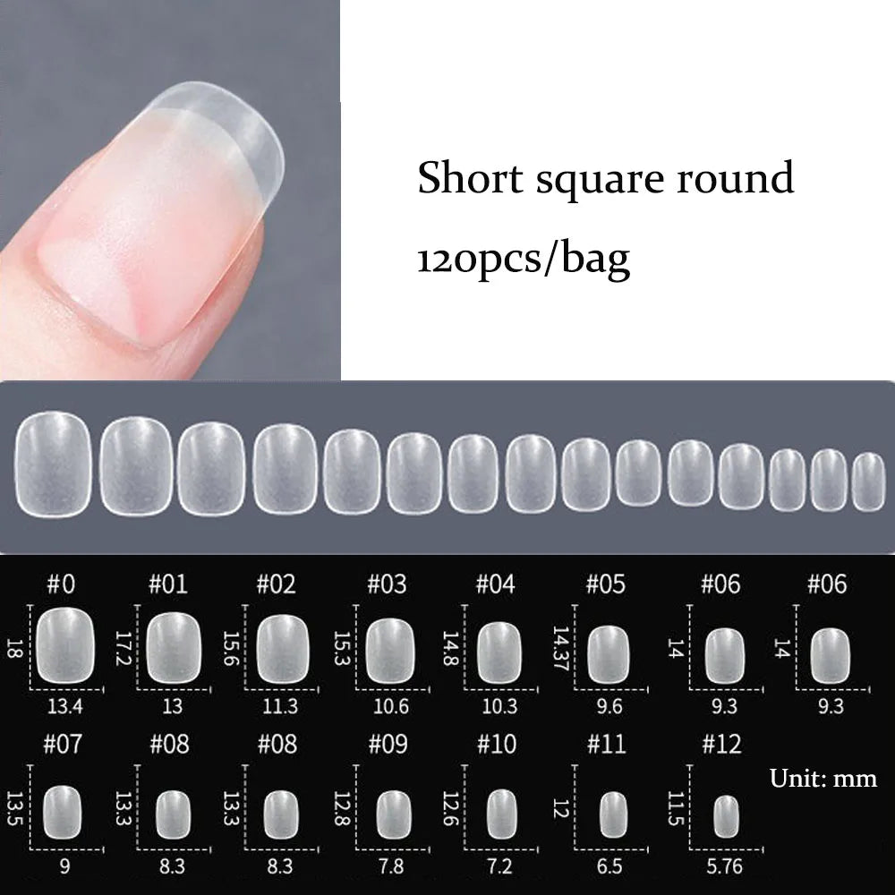 120PCS Matte Press-On Nail Tips – Soft Full-Cover Oval Almond False Nails für DIY Maniküre