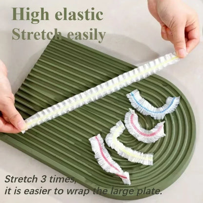 Bunte Einweg- & wiederverwendbare Lebensmittelhüllen – elastische Kunststoffverpackung für Schalen, Obst & Lebensmittellagerung