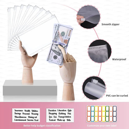 A6 PU Leather Budget Planner – Marble Notebook & Money Saving Organizer für Büro, Schule & Personal Finance