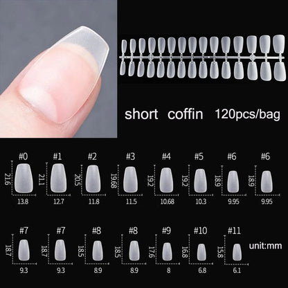 120PCS Matte Press-On Nail Tips – Soft Full-Cover Oval Almond False Nails für DIY Maniküre