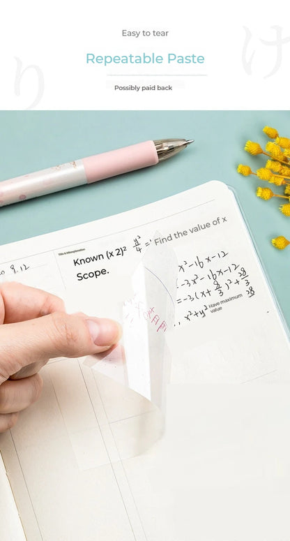 50 Blatt Transparent Sticky Notes – Wasserdichte Message & Signature Sticker für Notebooks