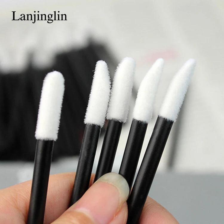 Lanjinglin 5/50 Stk Einweg-Lippenbürste Make-up-Bürsten – Lippenstift Applikator Stäbe & Wimpern Verlängerung Werkzeug, Professionelle Schönheit Zubehör