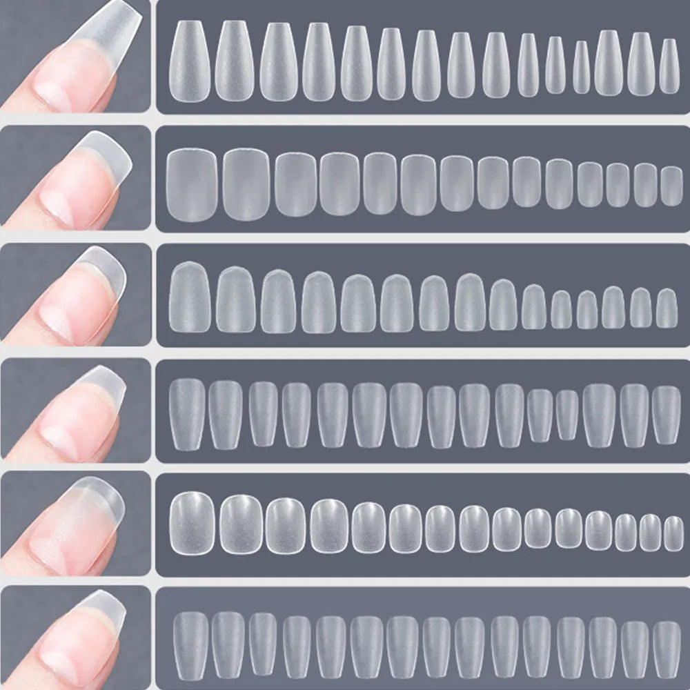 120PCS Matte Press-On Nail Tips – Soft Full-Cover Oval Almond False Nails für DIY Maniküre