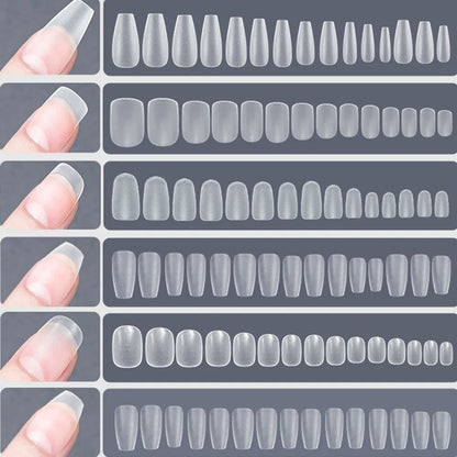 120PCS Matte Press-On Nail Tips – Soft Full-Cover Oval Almond False Nails für DIY Maniküre