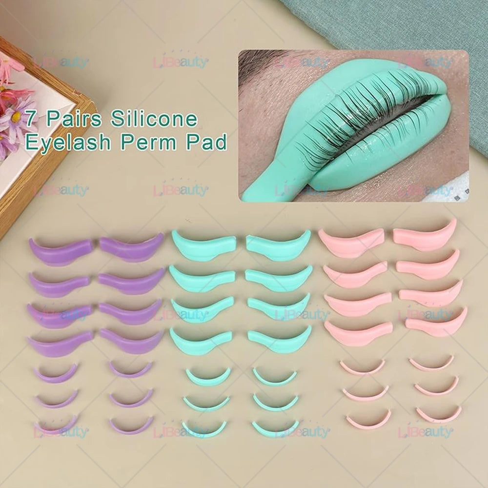 Libeauty 7 Paris wiederverwendbare Lash Lift Shield Pads – Silikon Wimpern Curler & Curling Eisen Zubehör, Make-up-Tool