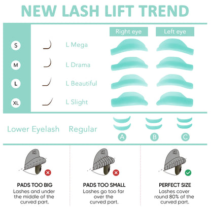 Libeauty 7 Paris wiederverwendbare Lash Lift Shield Pads – Silikon Wimpern Curler & Curling Eisen Zubehör, Make-up-Tool