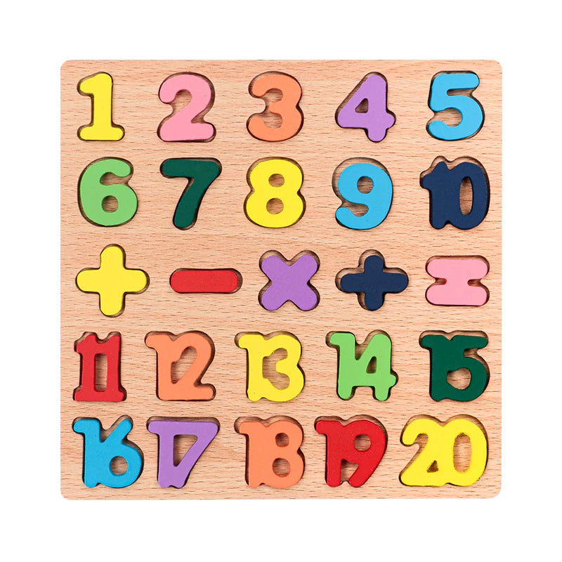 Kinder Alphabet & Zahl Holz Puzzle - Montessori Vorschule pädagogisches Spielzeug