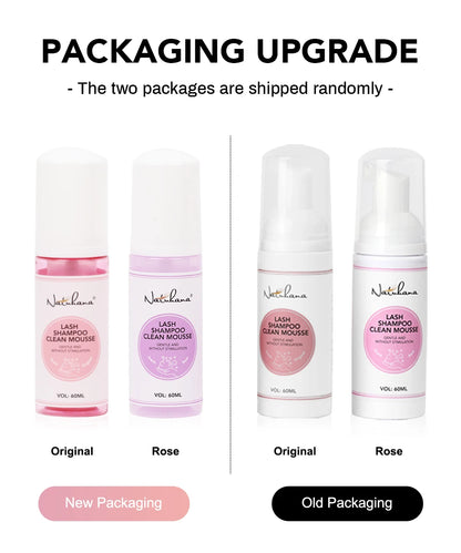 Natuhana 60ml Wimpernverlängerung Shampoo Mousse – Lash Reinigungsschaum für falsche Wimpern, sanfte & nicht-reizende Make-up-Tool