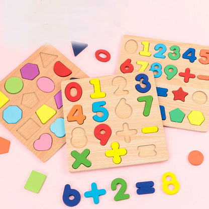 Kinder Alphabet & Zahl Holz Puzzle - Montessori Vorschule pädagogisches Spielzeug