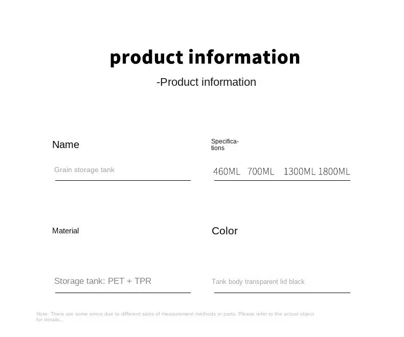 1PC Airtight Sealed Storage Jar – Kunststoff-Körner, Pasta & Würzbehälter ® Feuchtigkeit-Proof-Küche Organizer Box